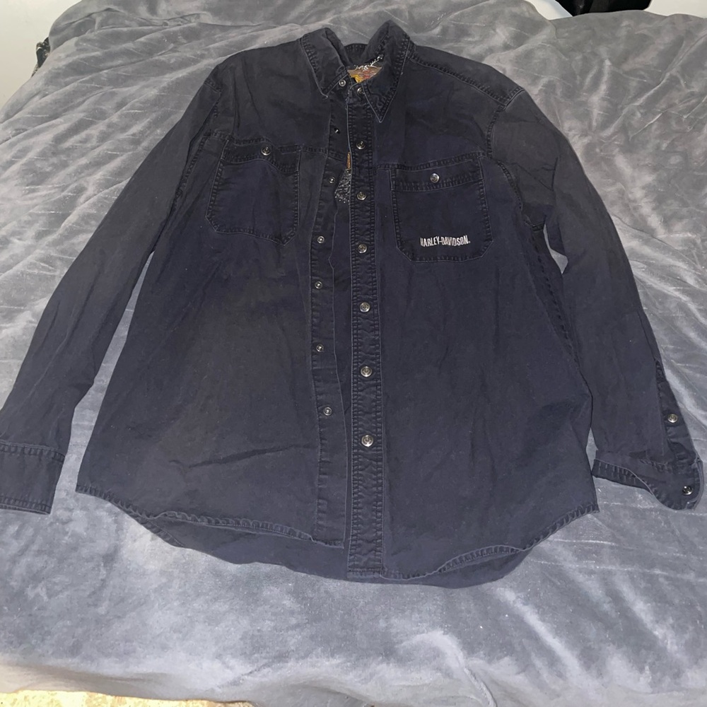 Vintage Harley Davidson snap button up